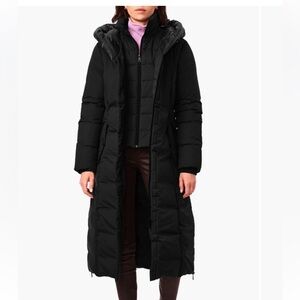 Bernardo Black Long Puffer Coat
